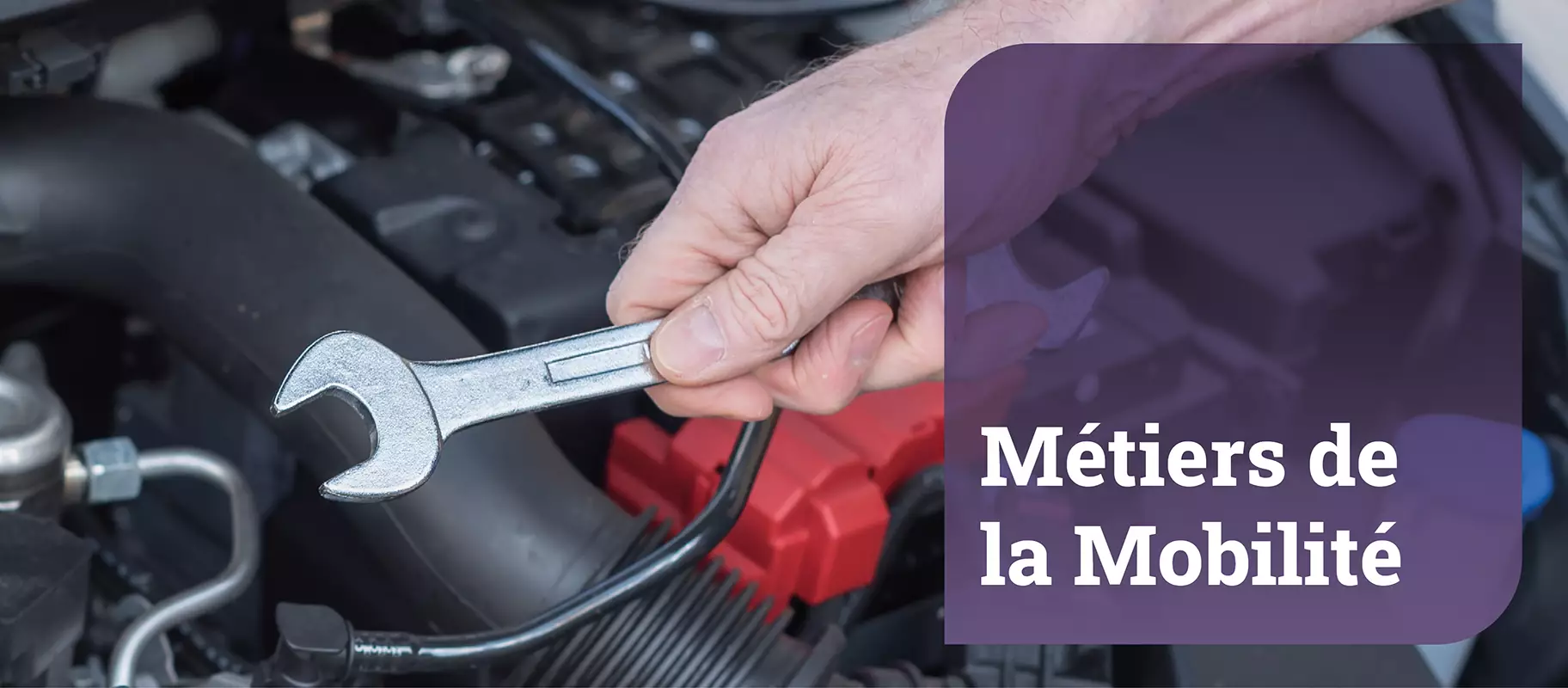 Fili&egrave;re M&eacute;tiers de la Mobilit&eacute; : photo d'un technicien intervenant sous le capot d'un v&eacute;hicule